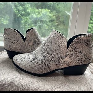 Soda Snake Skin Booties